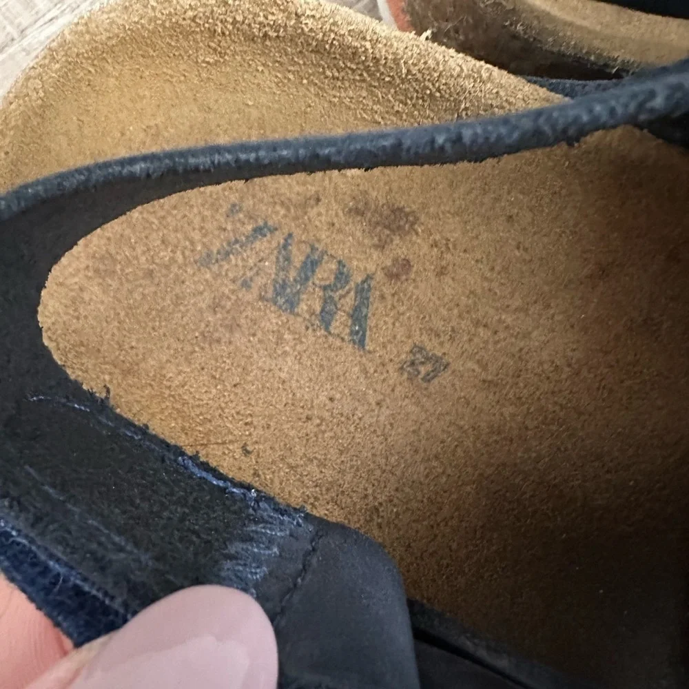 Zara leather Kids Dark Blue Sandals
